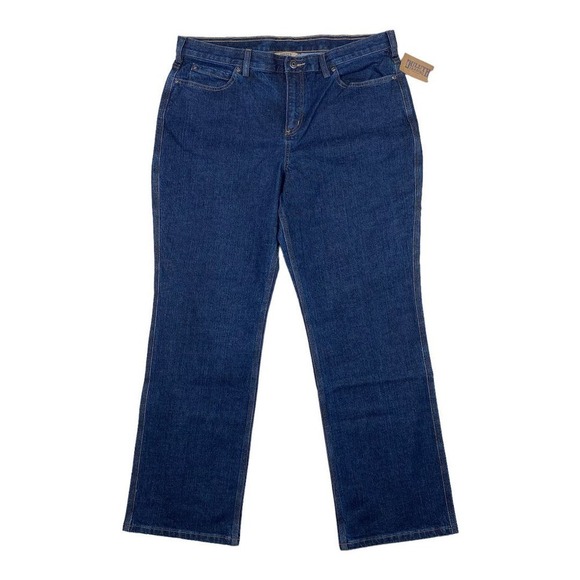 NWT Duluth Trading Co. DuluthFlex Work Relaxed Fit Straight Leg Mid Rise Jean 16 - Picture 1 of 7